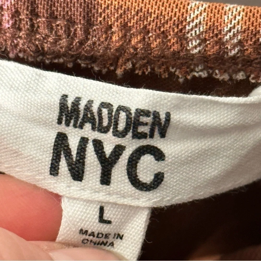 Madden NYC  Ruched Dress with Puff Sleeves Size Large